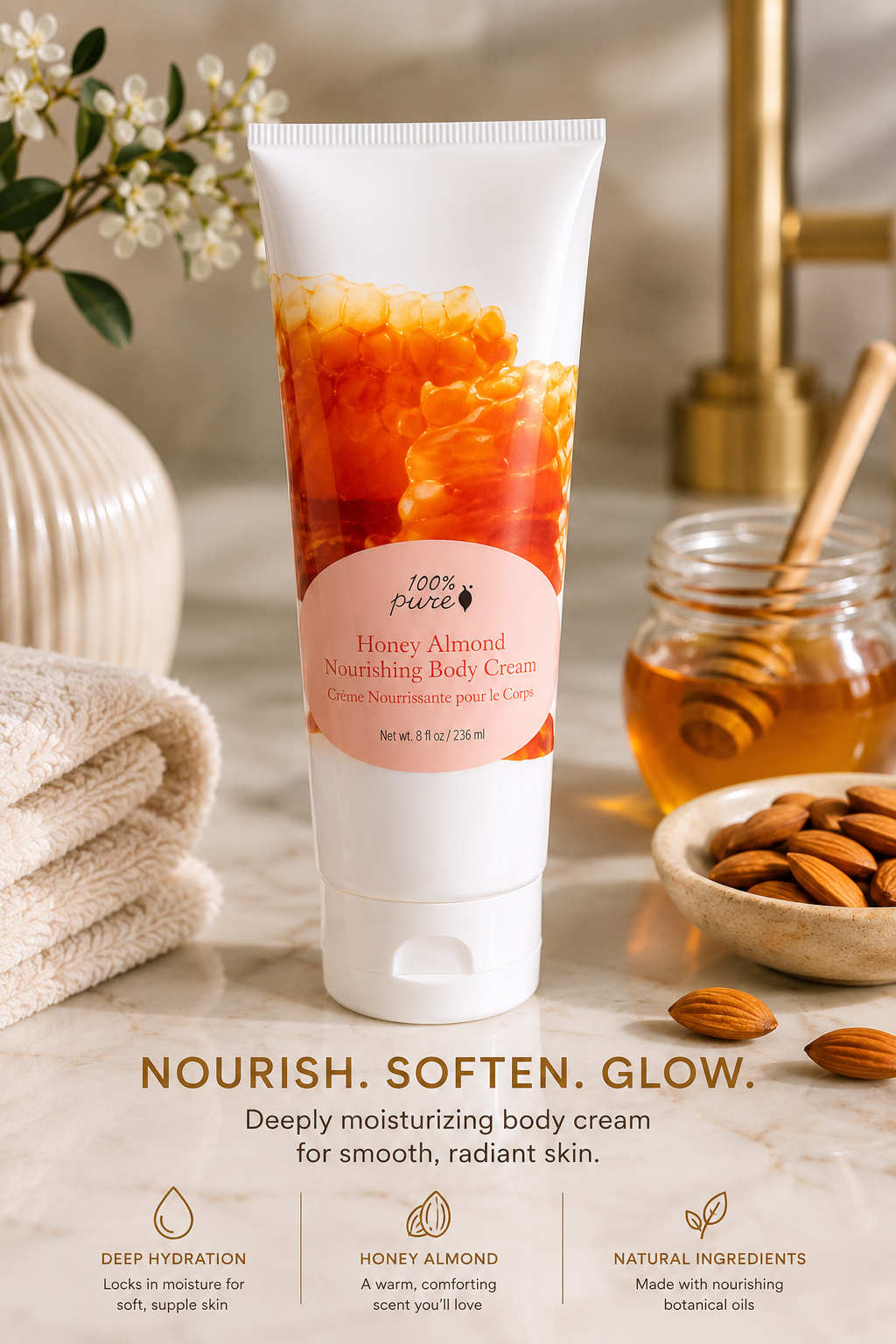 Golden Honey Almond Body Crème 8 oz